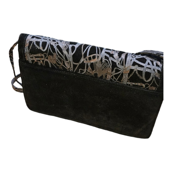 Bruno Magli Black Silver Crossbody Bag - Picture 4 of 12